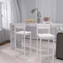 Bar Stools Set of 2, 27" Counter Height BarStools with Back and Footrest, Upholstered PU Leather Seats, Easy Assembly Bar Chairs for Kitchen Island, Dining Room, White Metal Frame, Cream-Colored