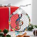 Christmas Ornaments: Stained Glass Ornament, Christmas Tree Ornament, Hanging Ornaments for Home Decor & Xmas Tree Decorations Exquisite Holiday Decor, Gifts & Holiday Present - Musical Note