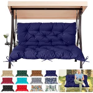 Outdoor/Indoor Swing Replacement Cushion, 2 or 3 Seats Bench Cushions with Backrest, Thicken 4" Recliner Seat Pad for Garden/Patio, Waterproof Premium Tufted Cushion with Ties(Navy Blue-40x40x4in)