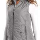Argstar Women's Vest, Quilted Lightweight Zip Pockets Padded Gilet (XS-2XL) (Large, Gray)
