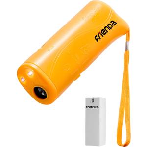 Frienda LED Ultrasonic Dog Trainer Device 3 in 1 Stop Barking Stop Bark Handheld Dog Training Device (Yellow)