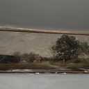 InSimSea Extra Large Framed Vintage Wall Art, Living Room Country Farmhouse Decor, Retro Road Landscape Paintings, Canvas Prints, Rustic Scenery Long Pictures for Bedroom Above of Bed,12x36inch