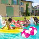 Whaline 3Pcs Inflatable Beach Ball Round Pool PVC Balls Cute Game Toys for Summer Hawaiian Tropical Theme Beach Party Decor (20 Inch, Hot Pink)