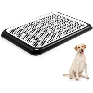 Mifoci Dog Pee Pad Holder Potty Tray Portable Dog Litter Box Toilet Training for Indoor Outdoor Small Medium Large Pet Puppy(Black,25.59 x 18.9 Inches,1 Pcs)