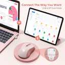 seenda Bluetooth Wireless Mouse, Bluetooth & 2.4G USB Dual Mode, Quiet Clicks, 1600 DPI Smooth Tracking, Ergonomic Design, 24-Months Battery Life, Portable Mouse for Laptop/Mac/Ipad/PC/Tablet-Pink