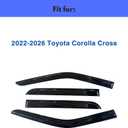 IG Window Visors Fit for 2022-2026 Toyota Corolla Cross, Out-Channel Rain Guards Vent Wind Deflectors 4PC, Car Accessories for 22-26 Corolla Cross