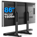 Rfiver Table Top TV Stand with Height Adjustable TV Legs, TV Stands Base with Cable Management for Most 37 to 86 Inch Flat or Curved TVs, Steel TV Feet Holds up to 150 lbs, Max VESA 800x600mm, Black