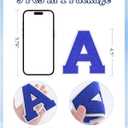5PCS 4.5" Varsity Letter Patches Blue Chenille Iron On Letters Patch for Backpacks Embroidered Applique Jacket Hoodie Bags Graduation Birthday Party F