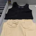 Shapewear Tank Tops for Women-Tummy&Waist Control Compression Camisole Slimming V-Neck Body Shaper Vest (Large, Black+beige)