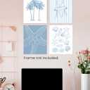 3 x FGFK Coastal Beach Palm Tree Blue Bikini Seashell Starfish Wall Art Prints Set of 4, Beach Room Decor, Coastal Summer Beachy Poster Wall Decor for Home Bedroom Living Room Office, 8x10 Unframed