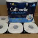 Cottonelle Ultra Clean Toilet Paper with Active CleaningRipples Texture, Strong Bath Tissue, 32 Family Mega Rolls = 176 Regular Rolls (8 Packs of 4)
