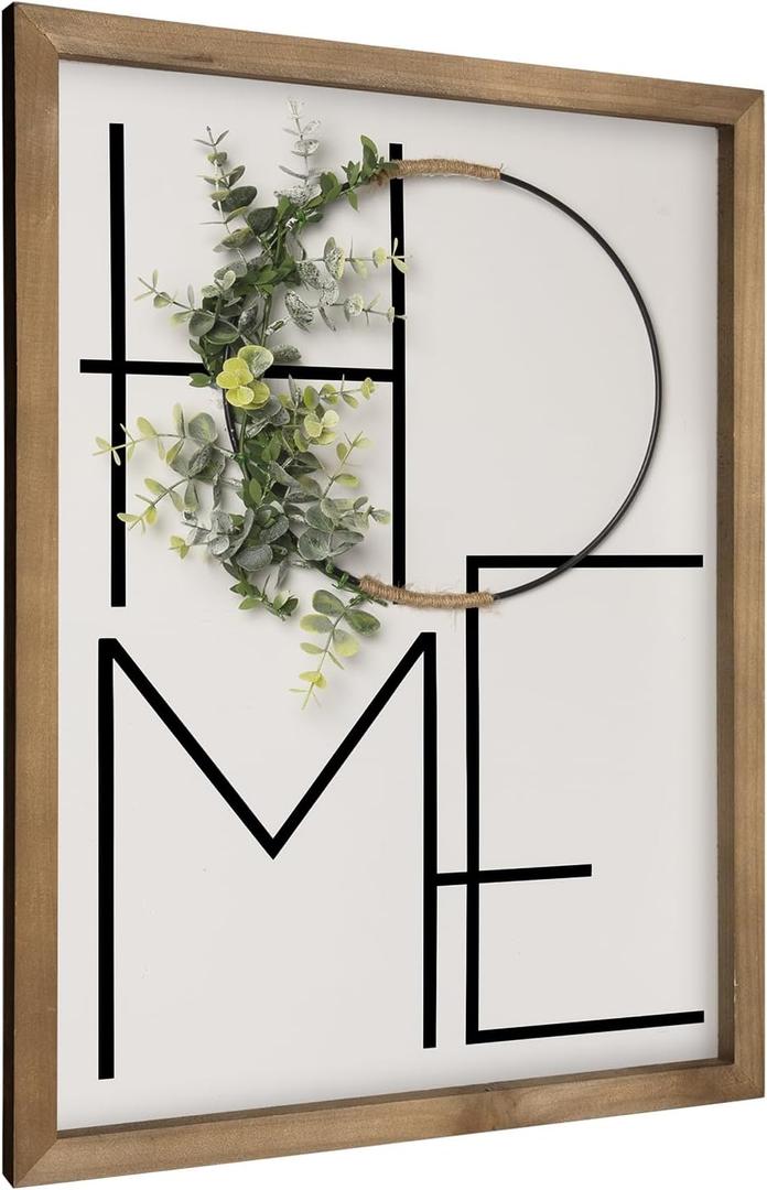 flangairy 15.711.8 Inch Home Sign Wall Decor, Wooden Home Letters Wall Art, Rustic House Decorations for Living Room Entryway Hallway Dining Room Farmhouse