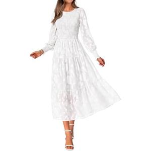 BTFBM Wedding Guest Dresses for Women Fall Fashion 2025 Casual Long Sleeve Floral Maxi Boho Homecoming Dress S