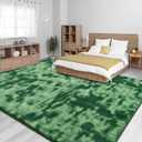TWINNIS Large Area Rugs for Living Room Bedroom, 5x8 Feet, Super Soft Indoor Thickened Memory-Foam Carpets Easy-Cleaning, Modern Aesthetic Comfy Rug for Kids Room Home Decor, Tie-Dyed Green