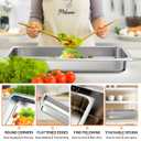 6 Pack Hotel Pans, 1/1 Full Size 2.5 Inch Deep Steam Table Pan, Stainless Steel Commercial Food Pan Anti Jam Steam Pan, Breading Trays for Hotel, Party, Buffet, Catering Supplies