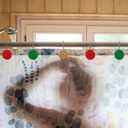 12 Pcs Christmas Shower Curtain Hooks Red and Green Decorative Rings Christmas Ball Boho Knots Shower Curtain Hooks Candy Stainless Steel Ring Winter Bathroom Decoration for Bathroom