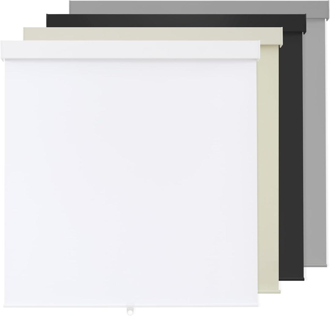 100% Blackout Roller Shades Cordless Blinds for Indoor Windows,Free-Stop Window Shades Pull Down,Thermal Insulated Fabric UV Protection,Blackout Window Guard Blinds for Home,Office,White,47" W x 72" H