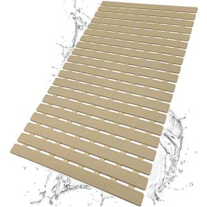 BEMISO Shower Mat Non Slip Bathtub Mat with Suction Cups and Drain Holes 27.5 x15.7 Inch Bath Mat for Tub & Shower.Easy Dry,Easy to Cut,Eco-Friendly
