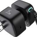 Retractable Wall Charger, 35W PD Fast Charger Block with Type C Retractable Cable (31.5 inch) and Type C Ports, Portable Charger Adapter for iPhone 17/16/15 Pro Max/Galaxy/Pixel & More