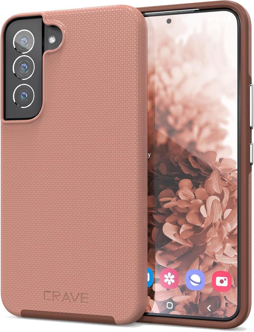 Crave for Samsung Galaxy S22 Case, Shockproof Protection Dual Layer Case for Samsung Galaxy S22 5G (6.1 inch) - Blush