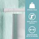 Zenna Home Tension Shower Curtain Rod, No Drill Adjustable Tension Curtain Rod for Bathroom, Rust Resistant, Easy Install Expandable Shower Curtain Rods, 26 to 76 Inches, White