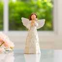 Hand-Painted Resin Angel Holding Cat Memorial Figurine - 5.8-Inch Sympathy Gift for Pet Loss, Comforting Remembrance Keepsake for Cat Lovers & Cat Moms, Healing Tribute to Cherished Companions