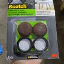 Scotch Felt Pad Cups, 6-Pack of 4 1-1/4 in. Round, Adhesive Chair Leg Floor Protector for Hardwood Floors and Tile (Brown)