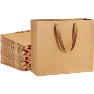 BagDream 12.5x4.5x11 25Pcs Gift Bags Heavy Duty Kraft Brown Paper Bags with Handles, Sturdy Large Paper Gift Sacks for Shopping, Retail, Merchandise, Wedding Party Favor