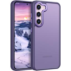 Rayboen for Samsung Galaxy S23 Plus case, Translucent Frosted Skin Feel Anti-Scratch Hard PC Back Soft Silicone Edge, Slim Fit Shockproof Protective Phone Cover for Samsung S23+ Plus, Matte Purple