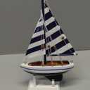 Hampton Nautical Blue Striped Pacific Sailer, 9"