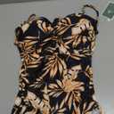 Eomenie Women's Push Up Wrap Front Swimsuit One Piece Tummy Control Bathing Suits Bandeau Support Slimming Swimwear (Black and Gold Printed, Small)