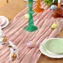DeZerlor Pink Cheesecloth Table Runner Spring Easter Table Runner Boho Gauze 120 Inches Light Pink Cheese Cloth Table Decor for Wedding Bridal Baby Shower Parties