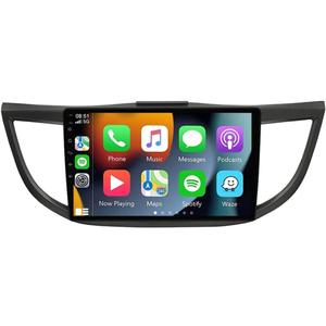 for Honda CRV Radio 2012 2013 2014 2015 2016 Built-in Apple Carplay Andriod Auto 10.1" Touch Screen Car Stereo Support GPS Navigation SWC DSP with Free Reverse Camera (4GB RAM+64GB ROM)