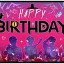 Fabric 72x43inch Music Band Happy Birthday Backdrop Boys Rock Roll Guitar Disco Musical Note Mic Flash Photography Background Adults Teens Party Decorations Photo Banner Props