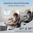 Toddler Airplane Bed, Portable Airplane Seat Extender for Kids, Toddler Airplane Travel Essentials, Foldable Toddler Travel Bed for Long Flight, Baby Airplane Bed for Toddler with Carry Bag