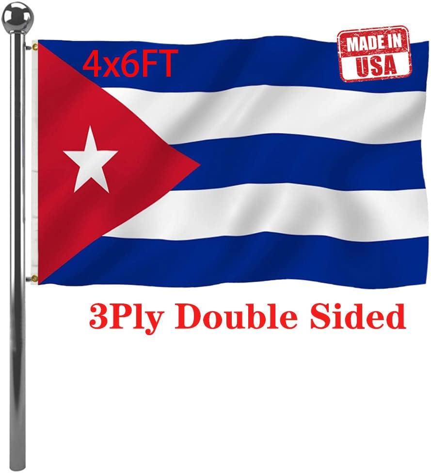 Jayus Cuba Flags 4x6 Outdoor Double Sided Heavy Duty Cuban National Flag Banner with 2 Grommets
