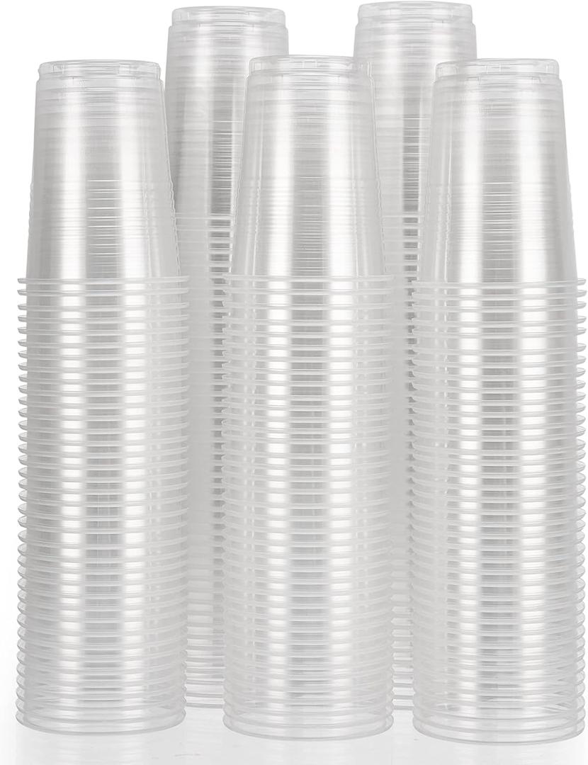 Clear Plastic Party Cups - 100 Pack, 8 Oz Each