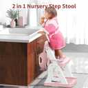 Meulife Potty Training Seat, Upgrade 2 in 1 Potty Training Toilet for Toddler, Toddler Toilet Seat for Boys Girls with Support Bar, Anti-Slip Pad and Step Stool (Pink)
