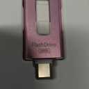 MFi Certified 256GB Flash Drive for iPhone, 3 in 1 Type-C USB Memory Stick Thumb Drive for Photos Videos (Pink)