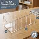 Acrylic Belt Organizer for Closet with Removable Dividers- 2 Wall Hooks for Hanging Towel- 5 Compartments & Handles Drawer Organization and Storage for Purse, Underwear, Socks & Ties (3 Pcs)
