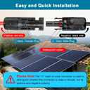 Solar Panel Extension Cable 15FT - MOOKEERF 10AWG+14AWG Solar Wire with Female & Male IP68 Waterproof Connector for RV, Photovoltaic Systems, Home, Boat, Solar Panels, Car