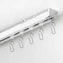 TEAKMAMA Ceiling Curtain Track with Roller Hooks and Clips,White,3ft-6ft