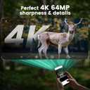 MAXDONE Solar Trail Camera 2 Pack - 4K 64MP WiFi Bluetooth Solar Deer Camera with Night Vision Motion Activated, Game Camera IP66 Waterproof, Wildlife Cameras Built-in Battery Rechargeable Power