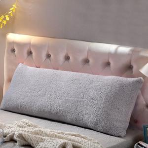 Reafort Ultra Soft Sherpa Body Pillow Cover/Case with Zipper Closure 21"x54" (21"x54" Body Pillow Cover, Silver Grey)