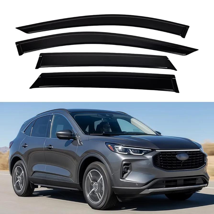 Window Visors Compatible with 2020-2024 Ford Escape，Rain Guards Sun Shields Window Deflector，Tape-On Style，4PCS