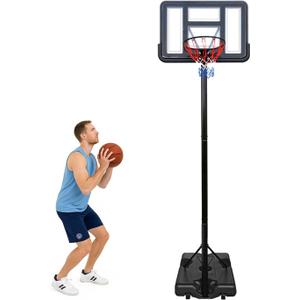 32" Basketball Hoop Outdoor Adjustable, Portable Basketball Hoop Goal System in Backyard/Driveway/Indoor (Black)