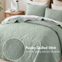 Madison Park Quebec King Size Quilt Bedding Set - Seafoam , Damask 3 Piece Bedding Quilt Coverlets Ultra Soft Microfiber Bed Quilts Quilted Coverlet