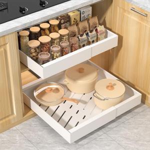 Getsrichfc 1 Pack 16.8" Deep Pull Out Drawers for Cabinets, Expandable Slide Out Drawers for Kitchen Cabinets, Pull Out Cabinet Organizer Roll Out Shelves for Pantry(Width 12.2"-19.7", White) Getsrichfc 1 Pack 16.8" Deep Pull Out Drawers for Cabinets, Expandable Slide Out Drawers for Kitchen Cabinets, Pull Out Cabinet Organizer Roll Out Shelves for Pantry(Width 12.2"-19.7", White)