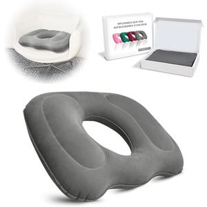 Inflatable Donut Pillow,Hemorrhoid Cushion- Excellent for Tailbone, Prostate, Sciatica, Bed sores, Postpartum Pregnancy, Post-Surgical Pain-Orthopedic Firm seat Cushion for Home, Office or car (gray)
