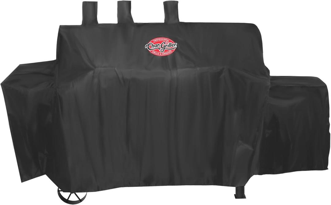 Char-GrillerTexas Trio Grill Cover, Expansion Sleeves fit Around Side Fire Box, Black, Designed to Fit Model # 3070, Black